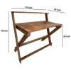 DunaWest 42 Inch Rectangular Mango Wood Home Office Desk, Top Shelf, X Shaped Folding Frame, Brown