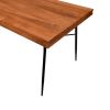 DunaWest 69 Inch Handcrafted Industrial Design Dining Table, Acacia Wood Top, Metal Legs, Black and Brown