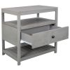 Modern Wooden Nightstand with Drawers Storage for Living Room/Bedroom, Gray