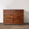 DunaWest Sideboard with 9 Drawers and Wooden Frame, Cherry Brown