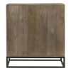 DunaWest Storage Chest with 4 Drawers and Wooden Frame, Gray and Black