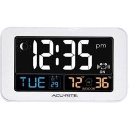 AcuRite Intelli-Time Clock with Indoor Temperature and USB Charger