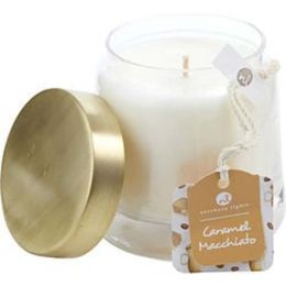 Caramel Macchiato By  Scented Soy Glass Candle 10 Oz.  Combines Espresso Beans, Steamed Milk, Vanilla, Salted Caramel Maple Syrup, & Whipped Sweet Cre