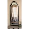 Antique Black Iron Mirror With Arched Top