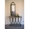 Antique Black Iron Mirror With Arched Top