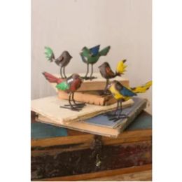 Set Of Five Recycled Metal Birds