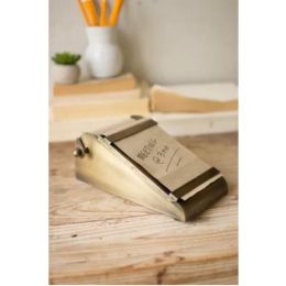 Desk Top Note Roll With Antique Brass Holder