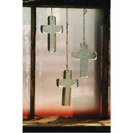 Glass Cross Sun Catcher Ornament