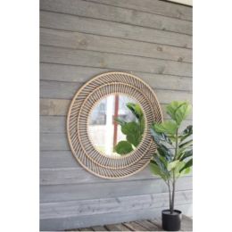 Round Bamboo Mirror