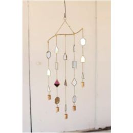 Antique Brass Geometric Mirror Suncatcher