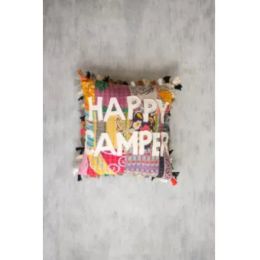 Happy Camper Kantha Pillow