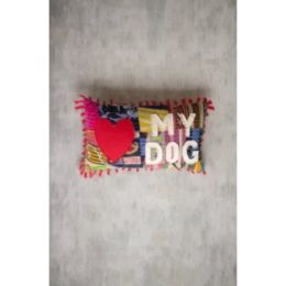 Love My Dog Kantha Pillow