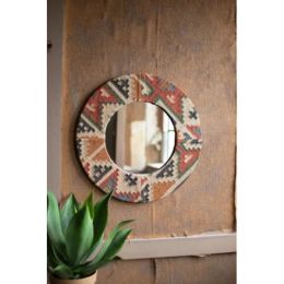 Round Kilim Fabric Mirror