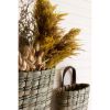 Set Of Two Olive Split Wood Hanging Wall Baskets