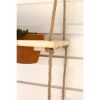 Two-Tiered Hanging Wooden Shelves With Clay Pots