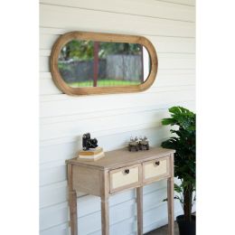 Oval Wood Framed Mirror