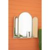 Industrial Green Tri-Folding Mirror With Shelf
