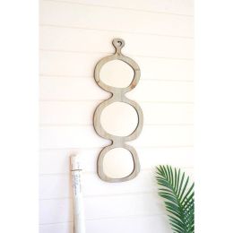 Triple Organic Wood Framed Wall Mirror