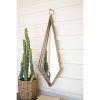 Tall Diamond Antique Brass Mirror