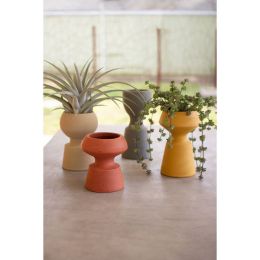 Set Of Four Clay Vases - One Each Color