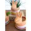 Set Of Three Clay Bunny Planters