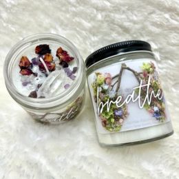 Just Breathe Crystal Candle