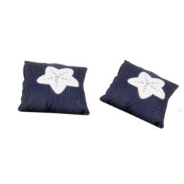 Anne Home - Set of 2 Blue Pillows with a White Star