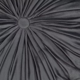 Grey Round Tufted Velvet Pillow