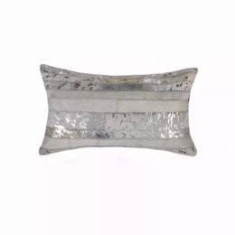 12" x 20" x 5" Grey & Silver - Pillow