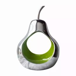 Pear shaped Aliminum  Cast Decorative Accent Bowl in Green  Intrior