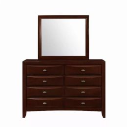 New Merlot Mirror with Rectangular Sleek Wood Trim