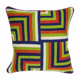20" x 0.5" x 20" Handmade Transitional Red And Lemon Pillow Cover
