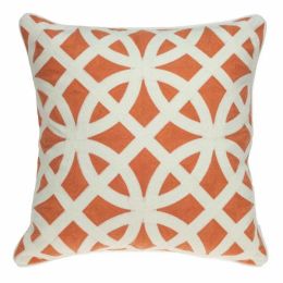 20" x 7" x 20" Transitional Orange Pillow Cover With Poly Insert