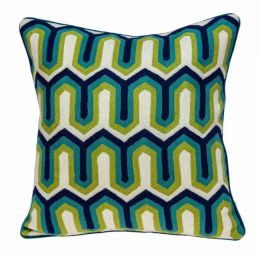20" x 7" x 20" Handmade Transitional Multicolored Pillow Cover With Poly Insert