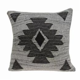 20" x 7" x 20" Southwest Gray Cotton Pillow Cover With Poly Insert