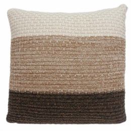 20" x 7" x 20" Transitional Brown And Coffee Pillow Cover With Poly Insert