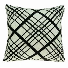20" x 7" x 20" Transitional White Pillow Cover With Down Insert