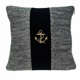 Grey Cotton Pillow Cover With Poly Insert