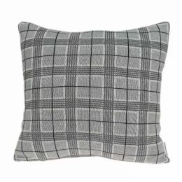 20" x 7" x 20" Transitional Gray Accent Pillow Cover With Poly Insert
