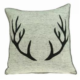 20" x 7" x 20" Lodge Grey & Black Pillow Cover With Poly Insert