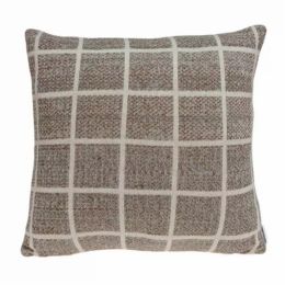 20" x 7" x 20" Stunning Transitional Tan Pillow Cover With Down Insert