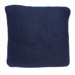 18" x 5" x 18" Transitional Blue Accent Pillow Cover With Down Insert