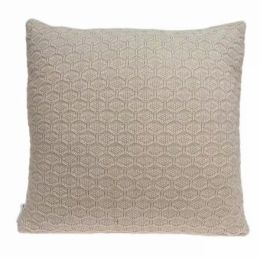Casual Tan Honeycomb Design Square Accent Pillow Cover