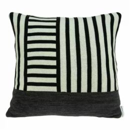 Black and Grey Pillow Cover With Down Insert