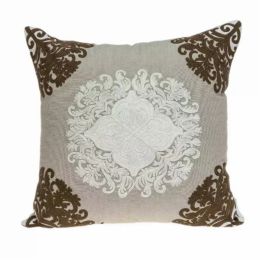 20" x 7" x 20" Traditional Beige Pillow Cover With Poly Insert