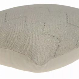 20" x 0.5" x 14" Transitional Beige Cotton Accent Pillow Cover
