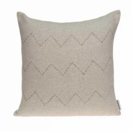 20" x 6" x 14" Cool Transitional Beige Pillow Cover With Down Insert