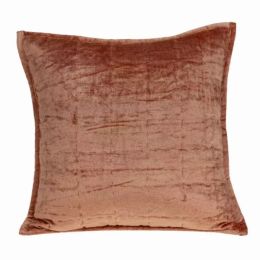 20" x 7" x 20" Transitional Orange Solid Quilted Pillow Cover With Poly Insert