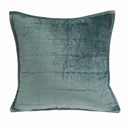 20" x 7" x 20" Transitional Sea Foam Solid Quilted Pillow Cover With Poly Insert