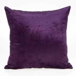 22" x 7" x 22" Transitional Purple Solid Pillow Cover With Poly Insert